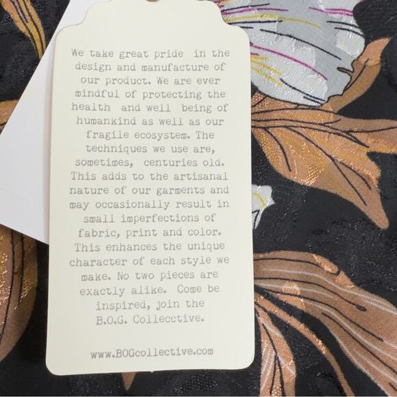 Band Of Gypsies BOG RHO Floral Slip Midi Skirt Black Cream Pull On Size S NEW - Picture 12 of 12